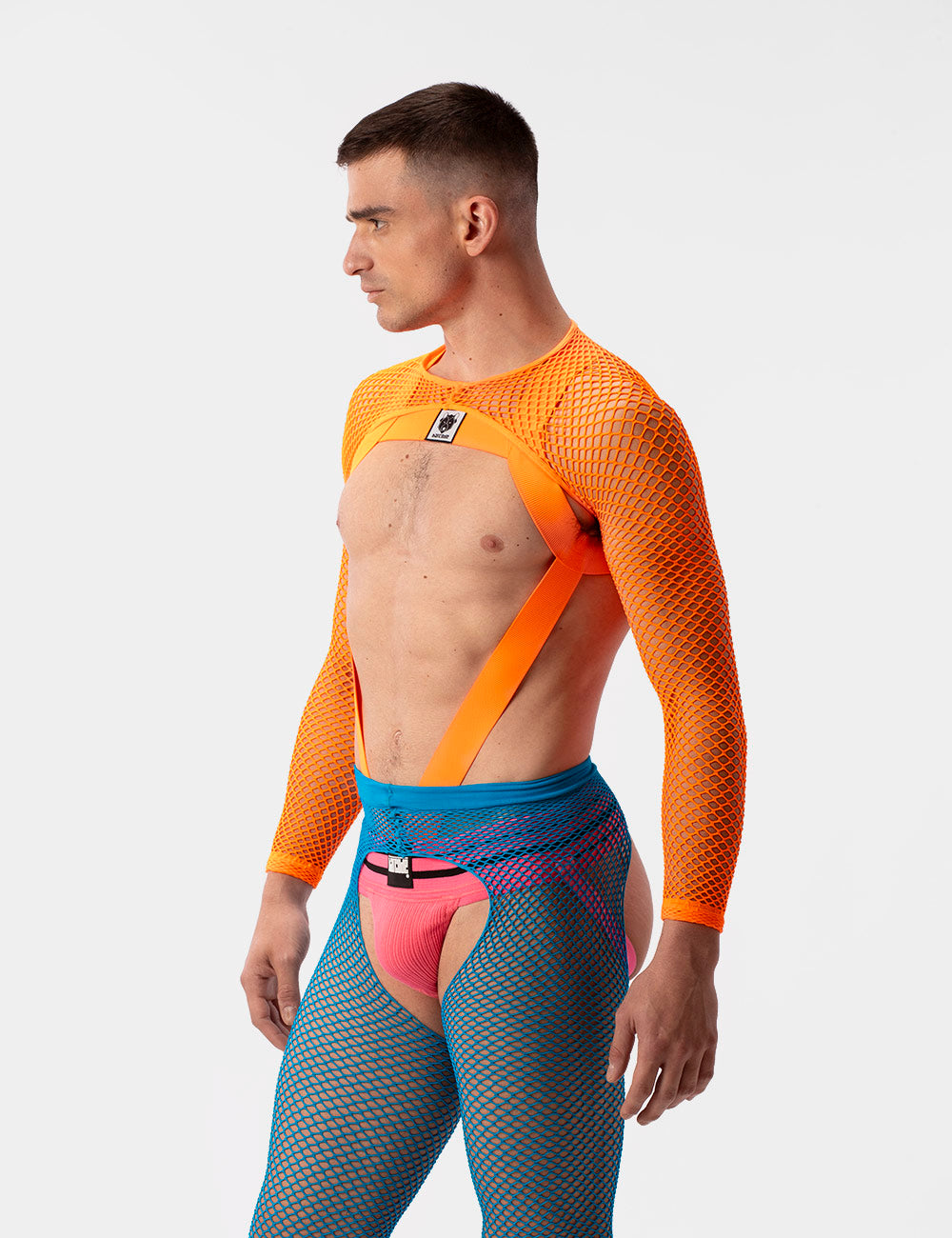 Barcode Berlin Fishnet Sleeves Poggio Neon Orange