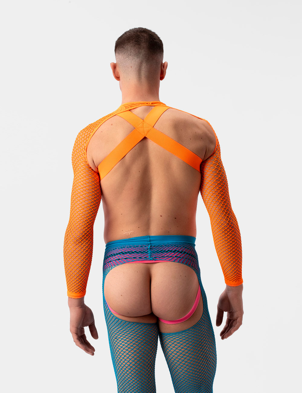 Barcode Berlin Fishnet Sleeves Poggio Neon Orange