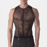 Barcode Berlin Fishnet Tank Top Stefano Black