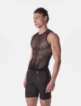 Barcode Berlin Fishnet Tank Top Stefano Black