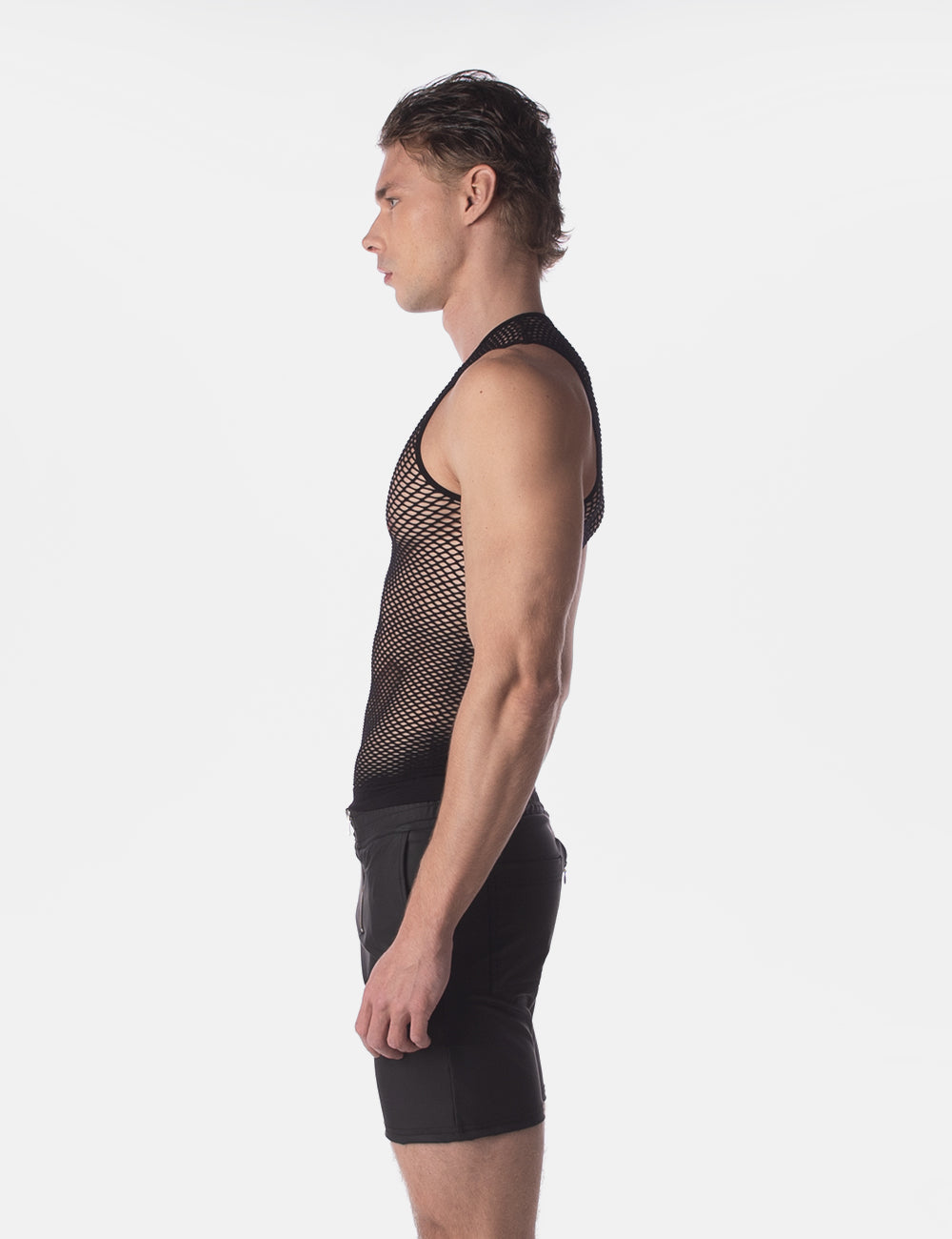 Barcode Berlin Fishnet Tank Top Stefano Black