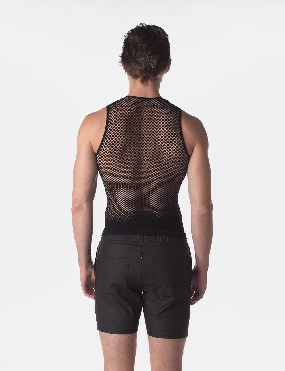 Barcode Berlin Fishnet Tank Top Stefano Black