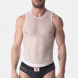 Barcode Berlin Fishnet Tank Top Stefano White