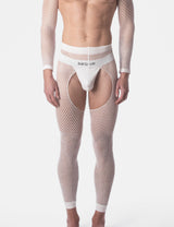 Barcode Berlin Fishnet Leggings Cacci White