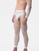 Barcode Berlin Fishnet Leggings Cacci White