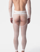 Barcode Berlin Fishnet Leggings Cacci White