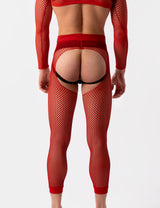 Barcode Berlin Fishnet Leggings Cacci Red