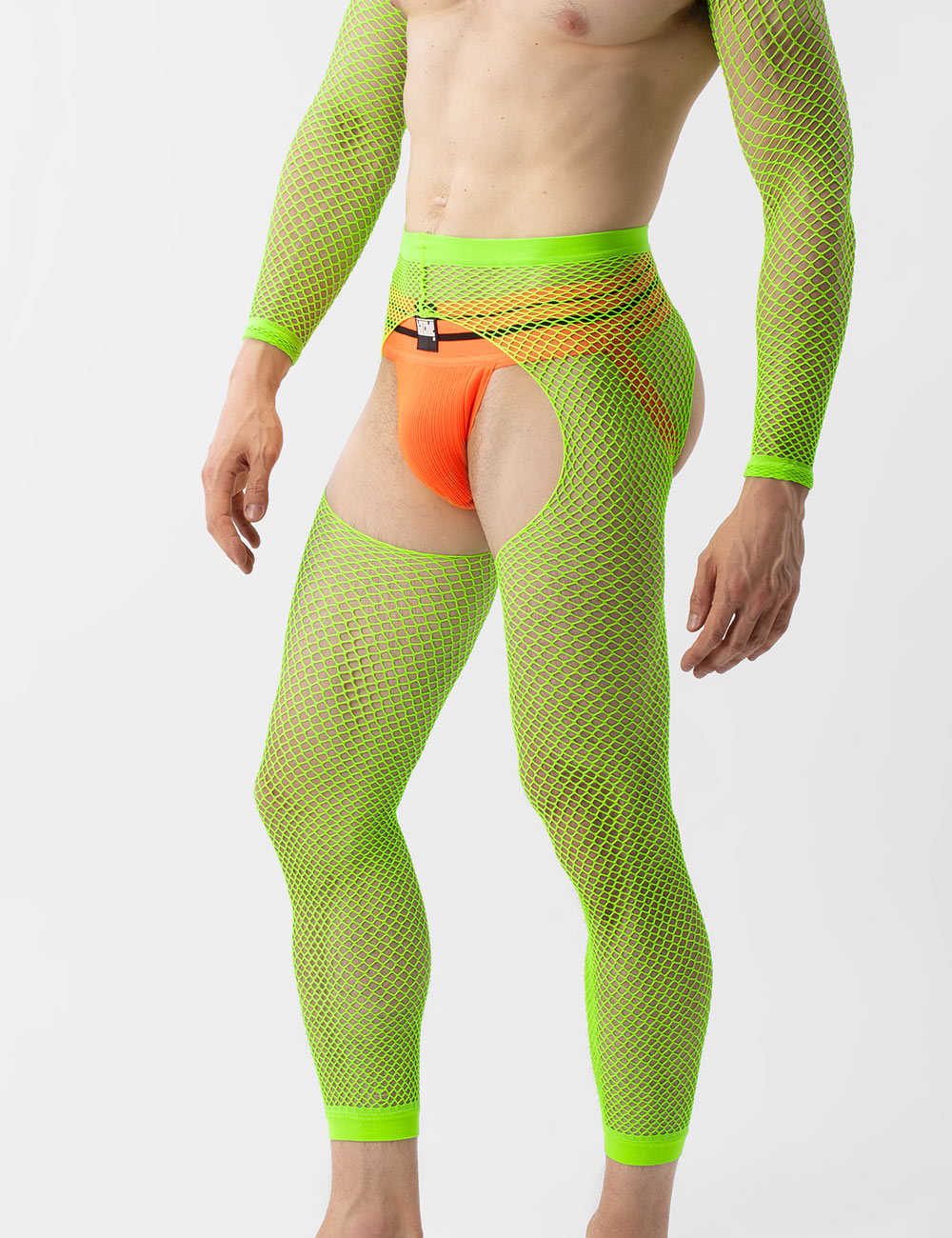 Barcode Berlin Fishnet Leggings Cacci Neon Green