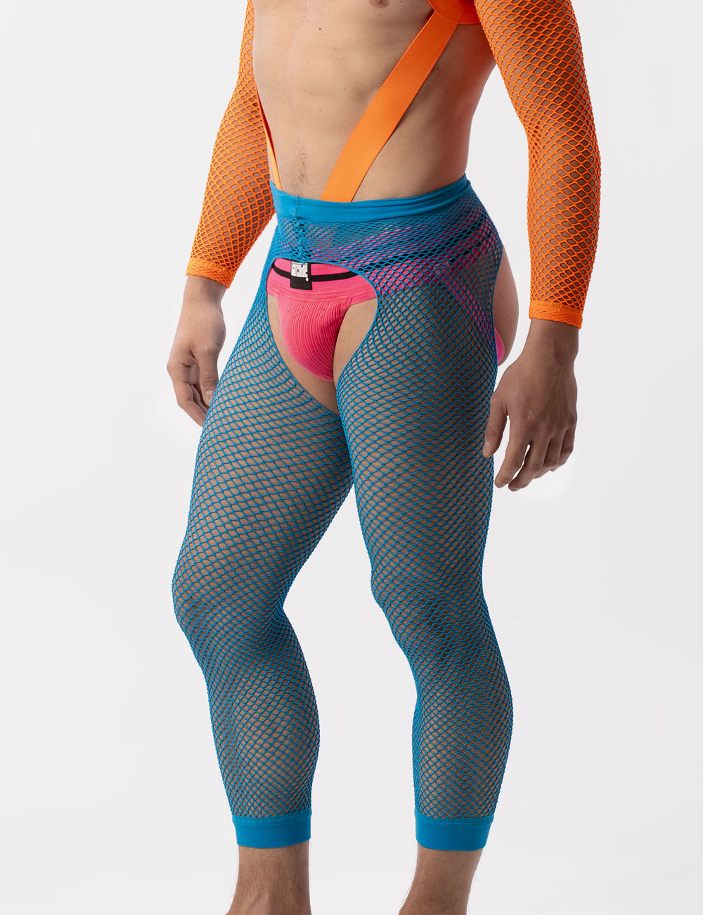 Barcode Berlin Fishnet Leggings Cacci Neon Blue