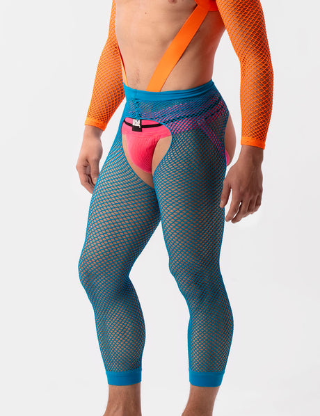 Barcode Berlin Fishnet Leggings Cacci Neon Blue