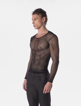 Barcode Berlin Fishnet Long Sleeve Capo Black