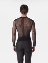 Barcode Berlin Fishnet Long Sleeve Capo Black