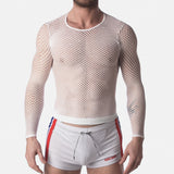 Barcode Berlin Fishnet Long Sleeve Capo White