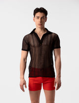 Barcode Berlin Lace Polo Shirt Grigor Black