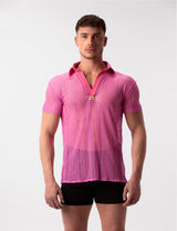 Barcode Berlin Lace Polo Shirt Grigor Pink