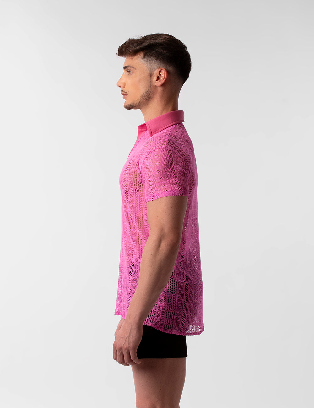 Barcode Berlin Lace Polo Shirt Grigor Pink