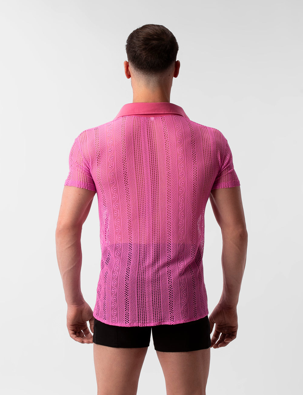 Barcode Berlin Lace Polo Shirt Grigor Pink