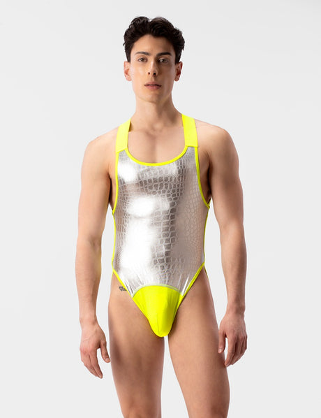 Barcode Berlin Foiled Body Neven Silver Neon Green