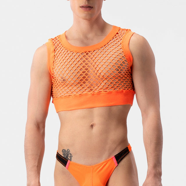 Barcode Berlin Mesh Crop Arman Neon Orange