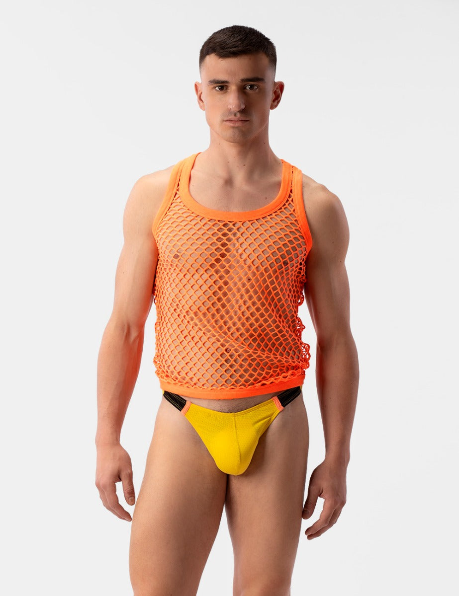 Barcode Berlin Mesh Tank Top Daniya Neon Orange