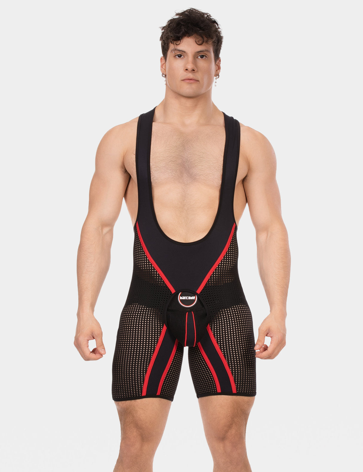 Barcode Berlin Chaps Singlet Krish Black Red