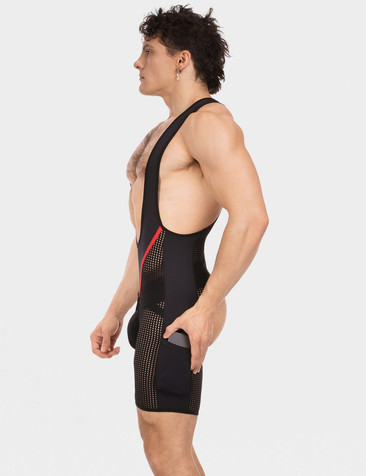 Barcode Berlin Chaps Singlet Krish Black Red