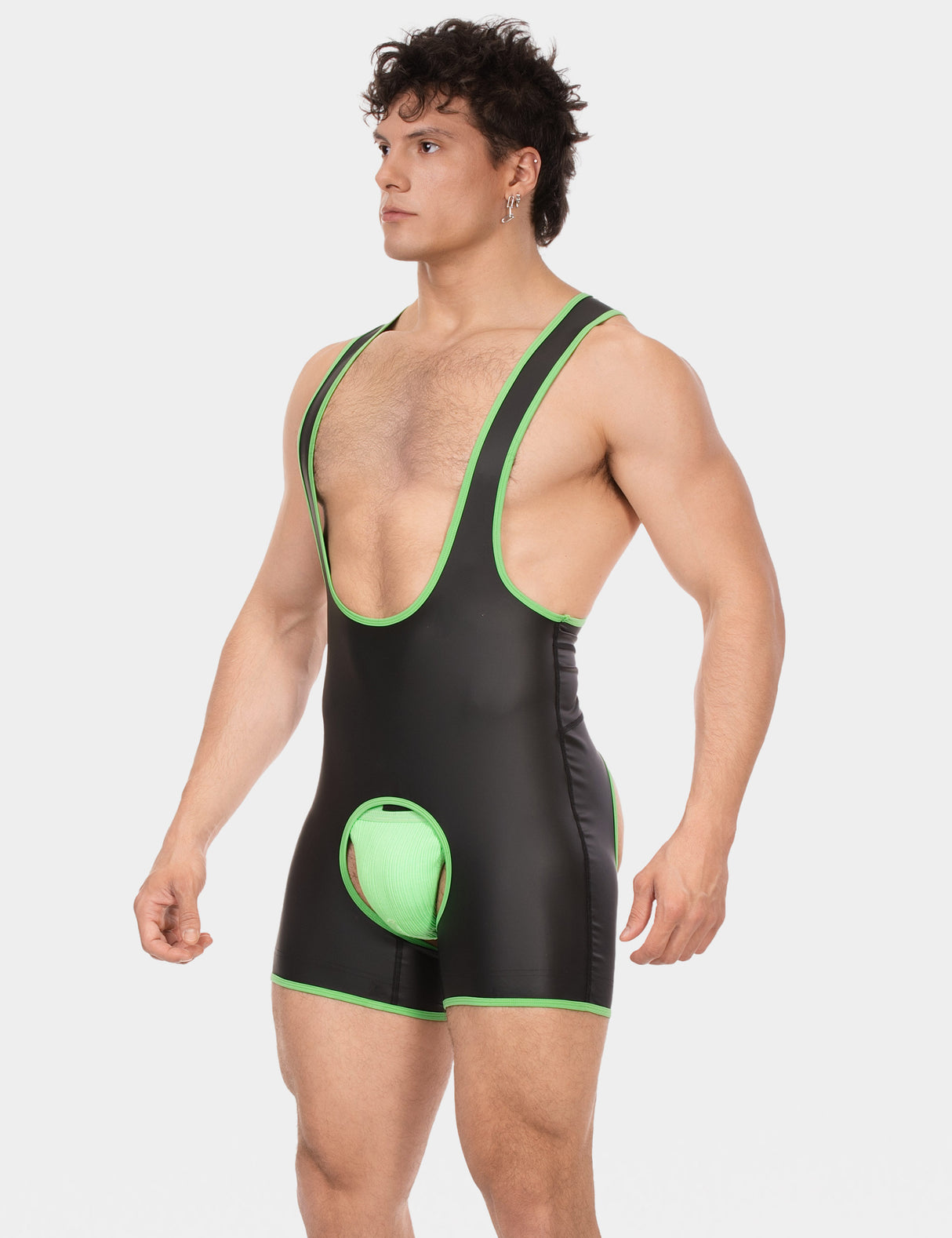 Barcode Berlin Singlet Kam Black Neon Green
