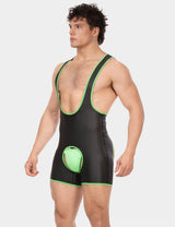 Barcode Berlin Singlet Kam Black Neon Green