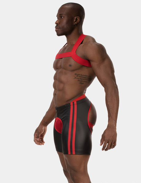 Barcode Berlin Chaps Short Jiho Black Red