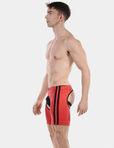 Barcode Berlin Chaps Short Jiho Red Black