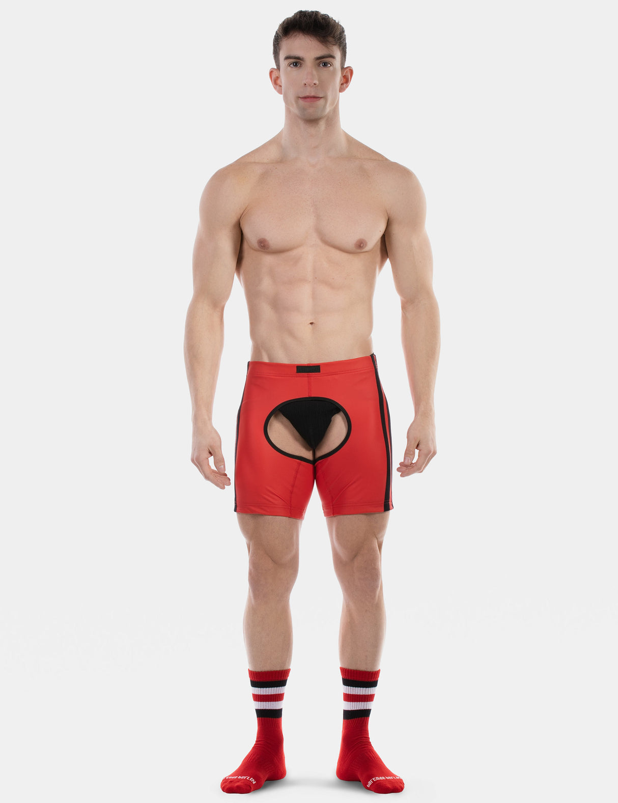 Barcode Berlin Chaps Short Jiho Red Black