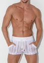 Code 22 Mesh Pinstripe Short White