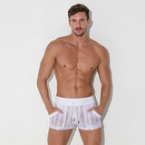 Code 22 Mesh Pinstripe Short White