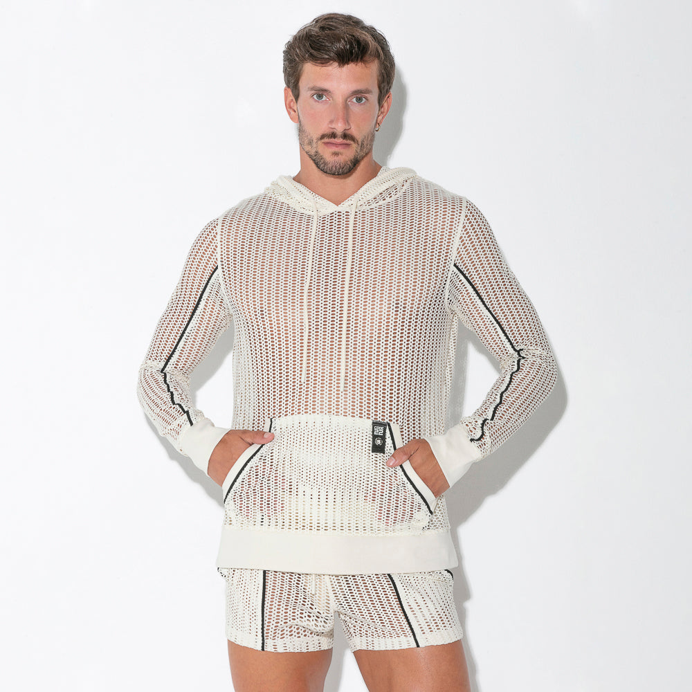 Code 22 Crochet Hoody Off White