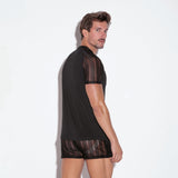 Code 22 Sheer Stripe T Shirt Black