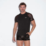 Code 22 Sheer Stripe T Shirt Black