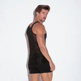 Code 22 Sheer Stripe Tank Top Black