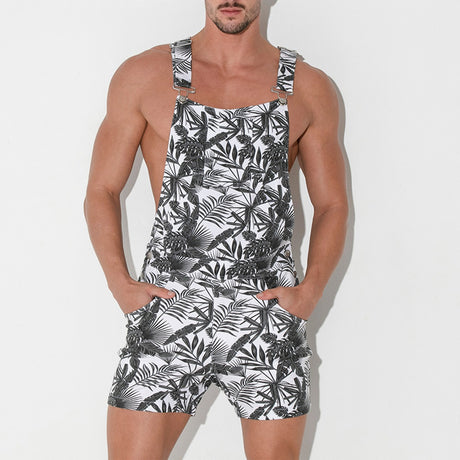 Code 22 Stretch Short Dungarees Charcoal