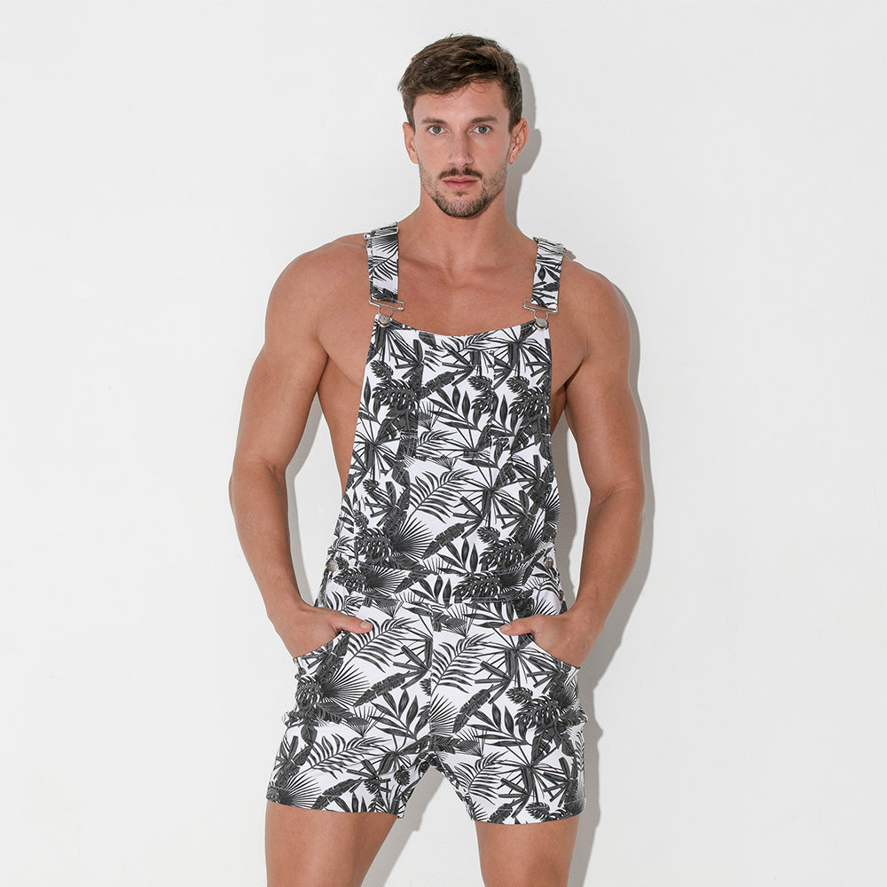 Code 22 Stretch Short Dungarees Charcoal