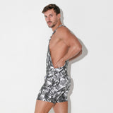 Code 22 Stretch Short Dungarees Charcoal