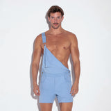 Code 22 Stretch Short Dungarees Sky Blue