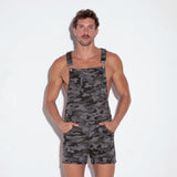 Code 22 Stretch Short Dungarees Camo Grey