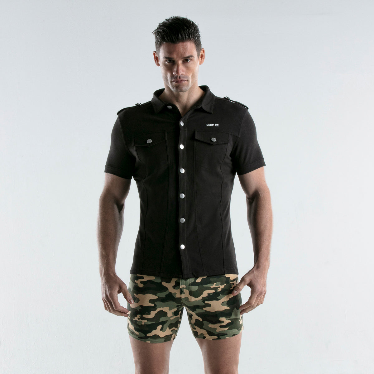 Code 22 Stretch Shirt Black