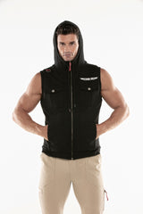 Code 22 Cargo Sleeveless Hoody Black