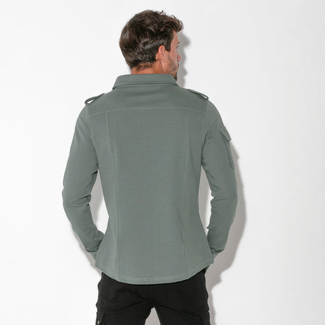 Code 22 Cargo Zip Overshirt Khaki