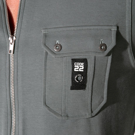 Code 22 Cargo Zip Overshirt Khaki