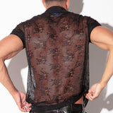 Code 22 Sheer Lace Polo Black