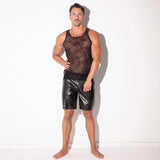 Code 22 Sheer Lace Tank Top Black