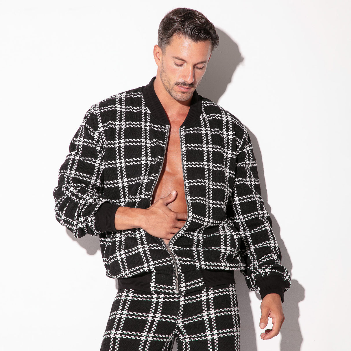 Code 22 Cameron Plaid Jacket Black