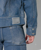 Code 22 Metallic Denim Jacket Silver